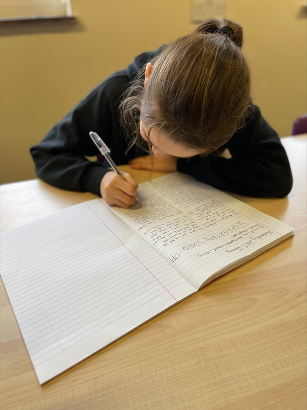 girl writing